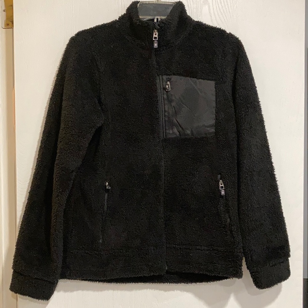 NWT Medium Kyodan Soft Black Sherpa Zip Jacket w/zip pockets